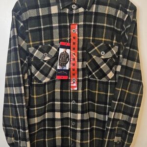 Casual Button Down Plaid Shirt‎ - Black and White